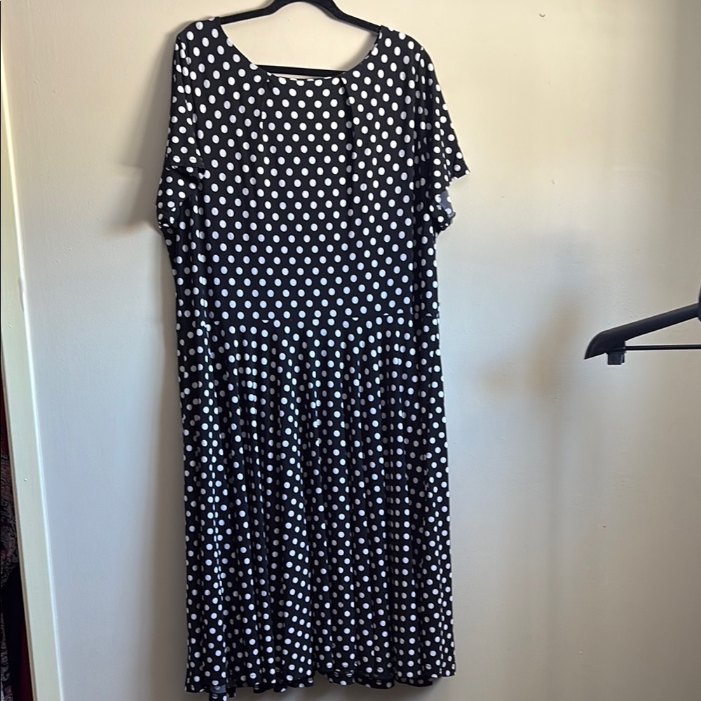 Lennie for Nina Leonard 3x Polka Dot Black and White Dress